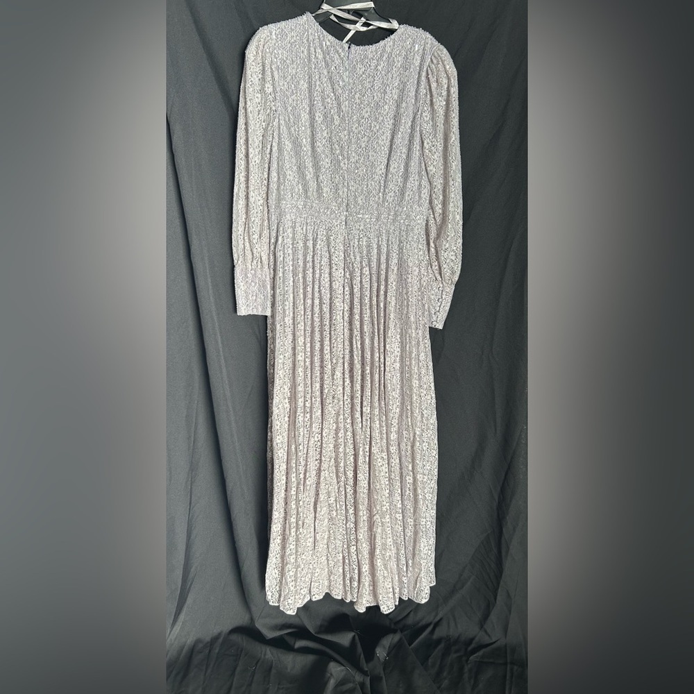 Mac Duggal 93679 NWT Beaded Lace Long Sleeve Wrap Over Gown - Picture 6 of 7